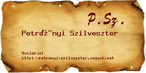 Petrányi Szilveszter névjegykártya