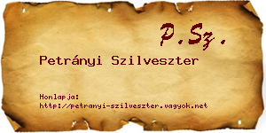 Petrányi Szilveszter névjegykártya