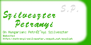 szilveszter petranyi business card